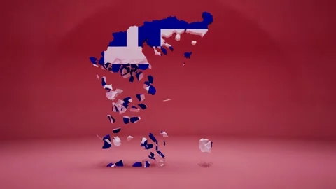 Greece Map With Flag Video stock 324745900