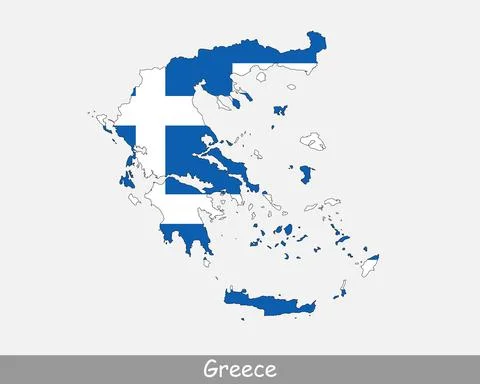Greece Map Flag Stock Illustration