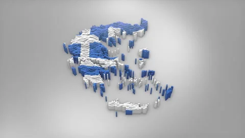 Greece Map with Flag Intro Background Stock Footage 315163212