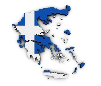Greece Map Flag Shape Stock Illustration