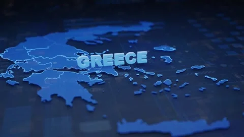 Greece Map Futuristic Digital Background Stock Footage 321624969