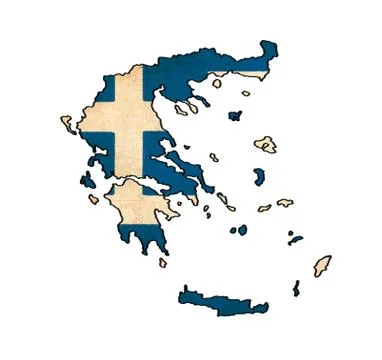 Greece map on greece flag drawing ,grunge and retro flag series Stock Illustration