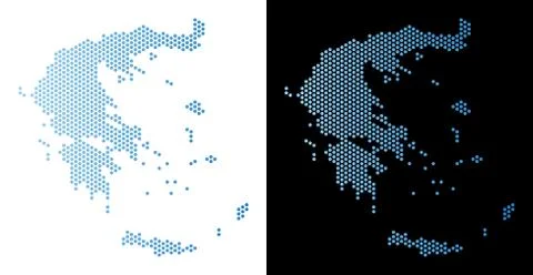 Greece Map Hex Tile Scheme イラスト素材