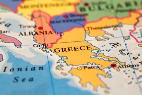 Greece on map Stockfoto's