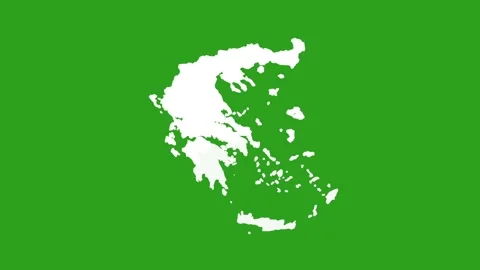 Greece Map Showing All States or Regions On Green Screen Animation 4K Video stock 331350951