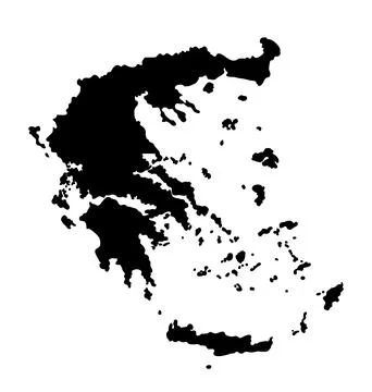 Greece map silhouette vector isolated Stock Illustration