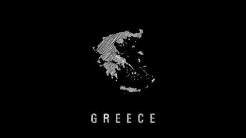 Greece map sketch style on black background Stock Footage 311291106