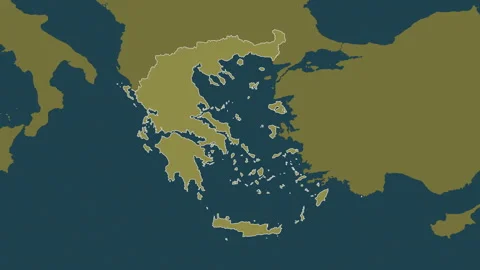 Greece map - solid. Border. Pattern. Labels Stock Footage 321408700