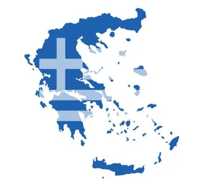 Greece map vector with the greek flag Stock Illustration