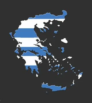 Greece map vector with the greek flag Stock Illustration