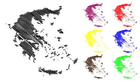 Greece map vector Stock Illustration