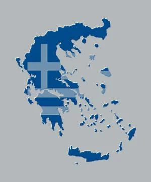 Greece map vector illustration with the greek flag Stock Illustration