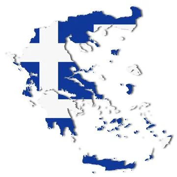 Greece map on white background with clipping path 3d illustration Stock Illustration