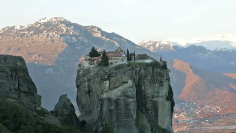 Greece, Meteora, monastery Holy Trinity Stock Footage 97976060