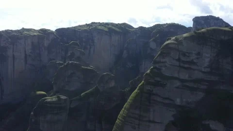 Greece Meteors flying drone over rocks. Kalampaka city. Stock Footage 145708093