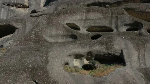 Greece Meteors flying drone over rocks. Kalampaka city. Stock Footage 145717440