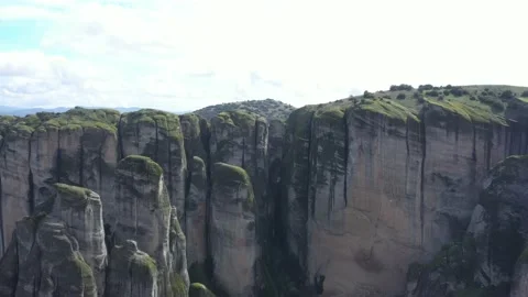 Greece Meteors flying drone over rocks. Kalampaka city. 스톡 동영상 145725849
