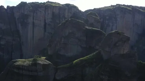 Greece Meteors flying drone over rocks. Kalampaka city. Stock-Footage 145725866