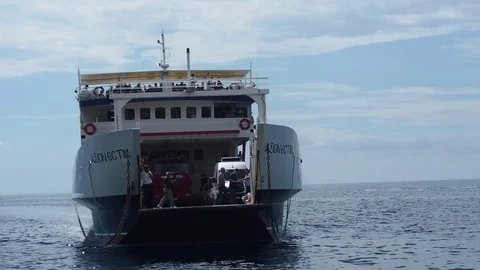 Greece, Mount Athos,  arrival ship with Pilgrims, August 20, 2014 Stock-Footage 73268227