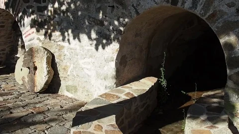 Greece, Mount Athos, Holy Monastery Simonopetra, Wellspring Water Jet Stock-Footage 73261648