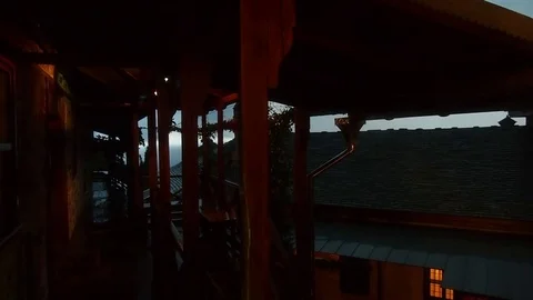 Greece, Mount Athos, Holy Monastery Simonopetra, rainy evening Stock-Footage 73266469