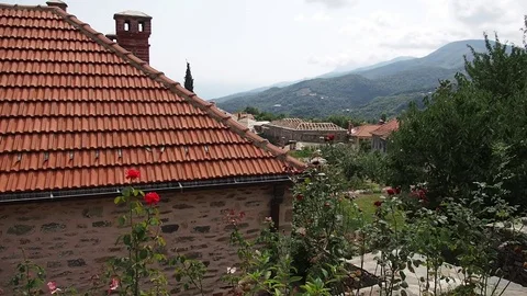Greece, Mount Athos, Karyes, Cell Hilandar, August 25, 2014. Stock Footage 73259558