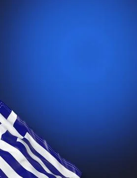 Greece - national flag and gradient background - vertical poster - 3D illus.. Stock Illustration