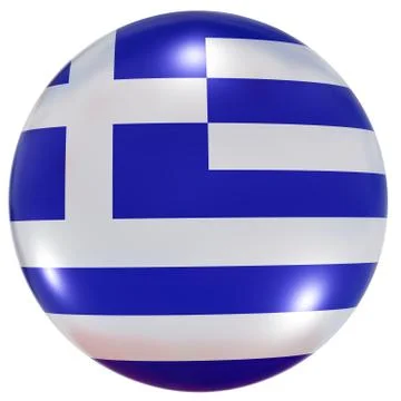Greece national flag button Stock Illustration