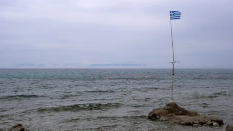 Greece national flag Video stock 155140787