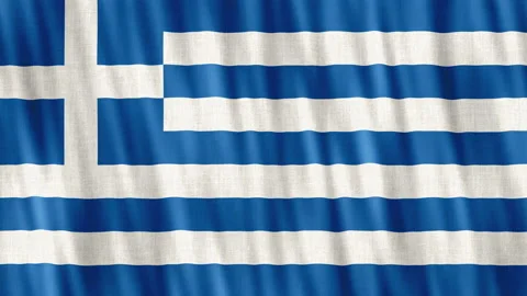 Greece National Flag. Seamless loop animation closeup waving. Stock Footage 233113224