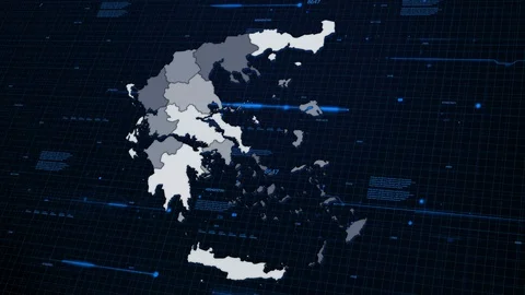 Greece network map Stock Footage 87976822