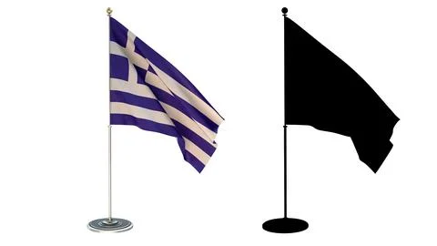 Greece  office small flag pole Illustrazione stock