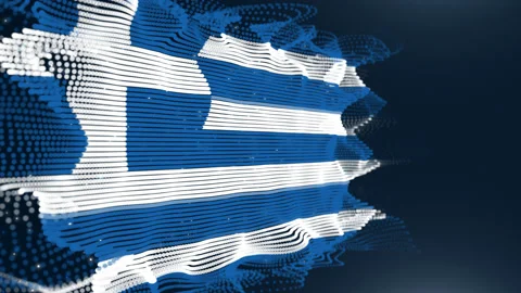 Greece Particle Flag Video stock 177430926