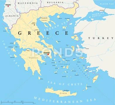 Greece Political Map Stock Illustration ~ Graphic #25296160