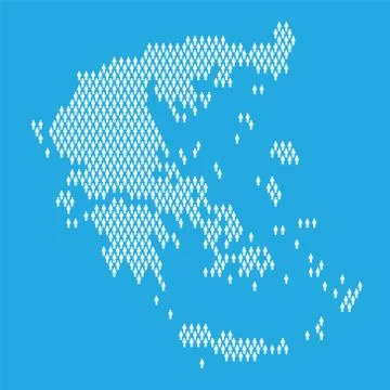 Greece population. Statistic map made from stick figure people Stock Illustration
