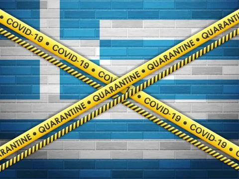 Greece in quarantine Stock Illustration