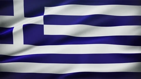 Greece Realistic Flag Wave Motion Background Stock Footage 337117072