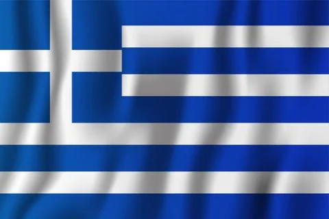 Greece realistic waving flag vector illustration. National country background Stockillustratie