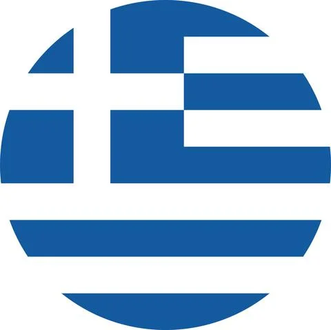 Greece round flag icon. Stock Illustration