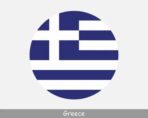 Greece Round Flag Stock Illustration
