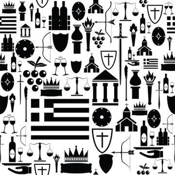 Greece seamless pattern background icon. Stock Illustration