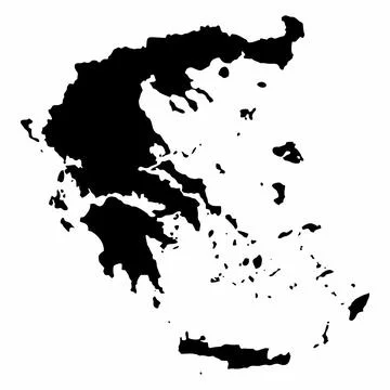 Greece silhouette map Stock Illustration