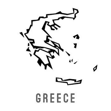 Greece simple vector map outline - country shape sharp polygonal geometric st Stock Illustration