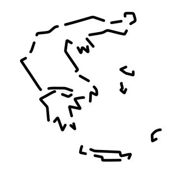 Greece simplified broken outline vector map Stock Illustration