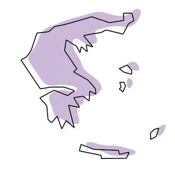 Greece simplified vector map Stock Illustration