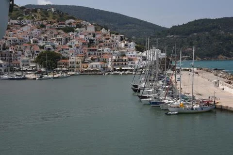 GREECE: Skopolis harbour Stock Photos