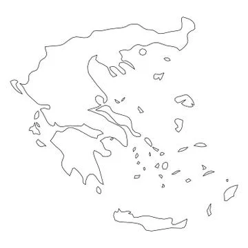 Greece - solid black outline border map of country area. Simple flat vector 스톡 일러스트