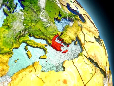 Greece from space Stock-Illustration
