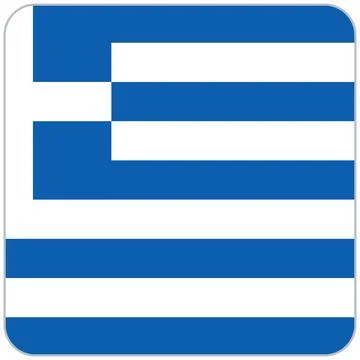 Greece square flag icon Stock Illustration