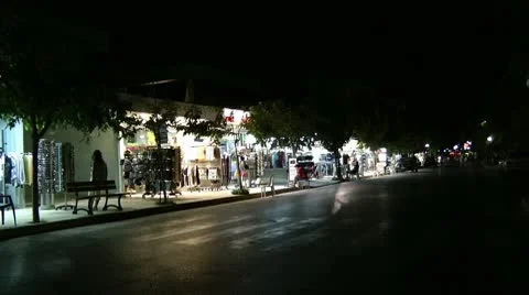 The greece streets at night Stock Footage 8990139